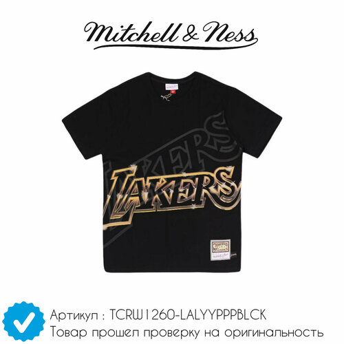 Футболка Mitchell & Ness BigFace, размер L, серый, золотой, белый