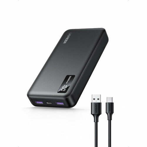 Внешний аккумулятор UGREEN PB312 (25683) 20000mAh PD 20W Power Bank синий, серый, темный