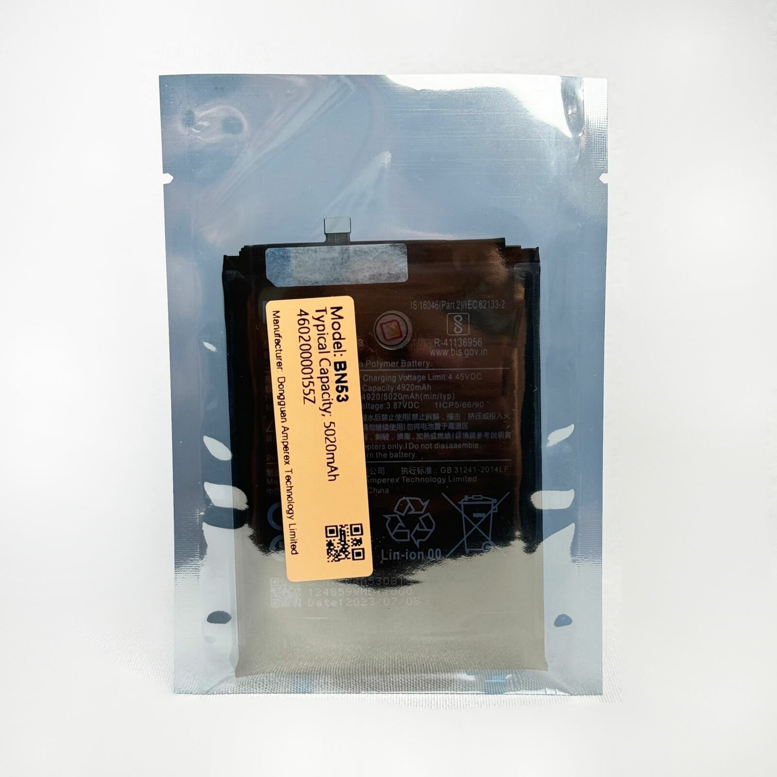 Аккумулятор для Xiaomi BN53 Redmi Note 9 Pro/Redmi Note 10 Pro (M2101K6G) 5020mAh — фото 1