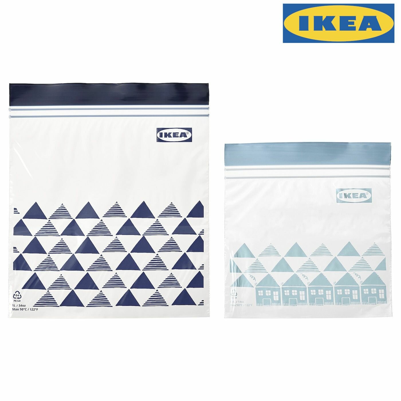 ЗИП пакет икеа (IKEA ISTAD) 60 штук 30 (19*18) 30 (15*13) многоразовый пакет для хранения продуктов с застежкой.