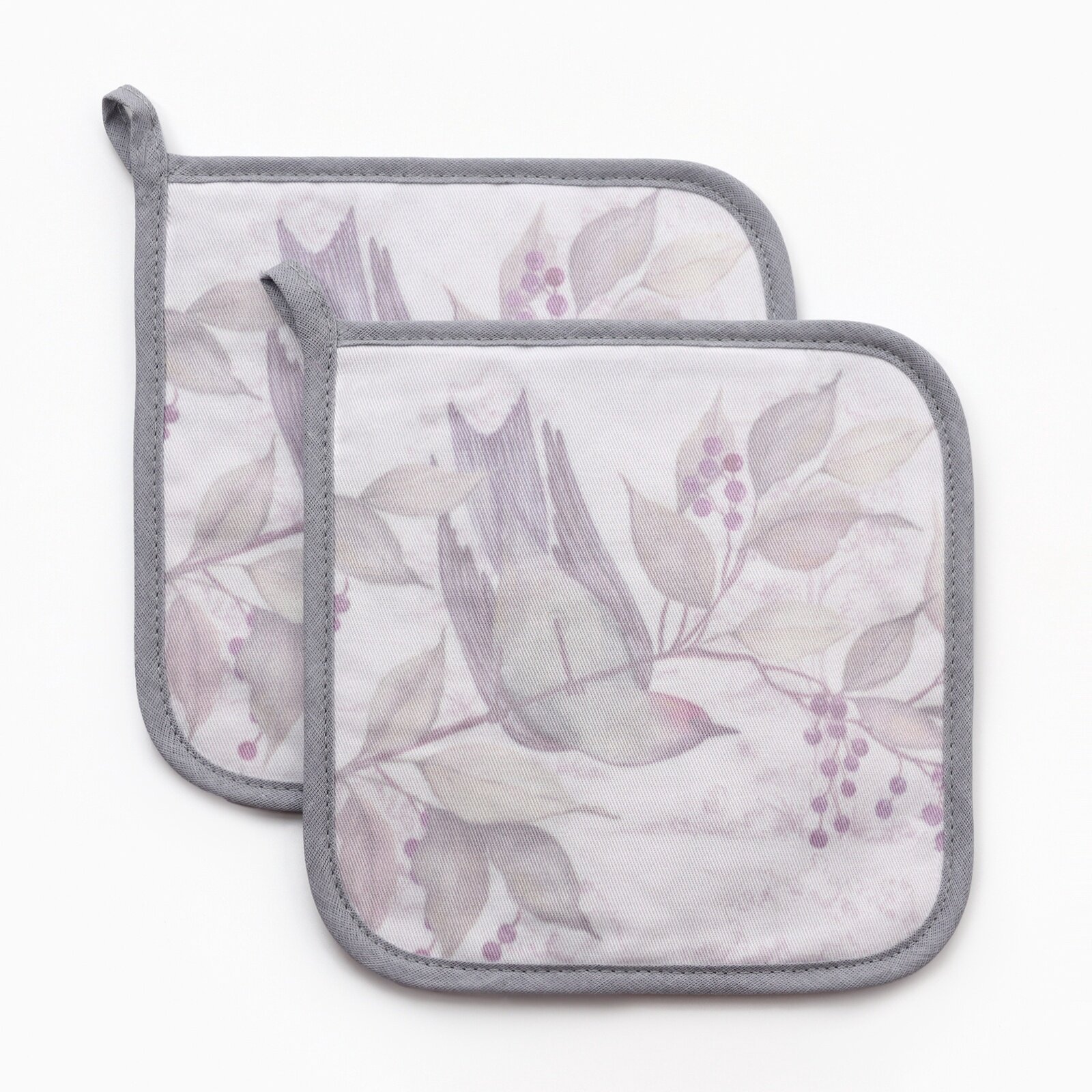 Набор прихваток «Этель» Morning dew 2 шт 19×19 см саржа хлопок 100% ватин 250 г/м²