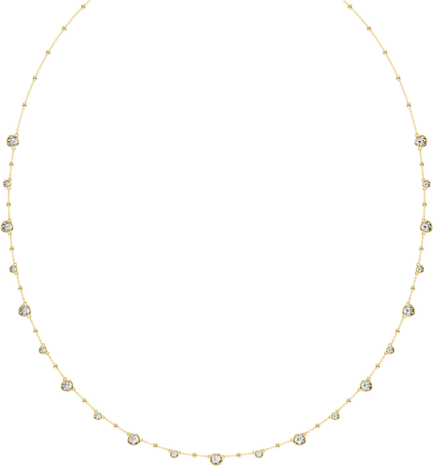 Колье SWAROVSKI, кристаллы Swarovski, длина 80 см, бесцветный, золотой — фото 1