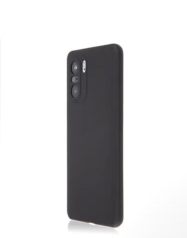 Чехол матовый для Xiaomi Poco F3, черный — фото 1