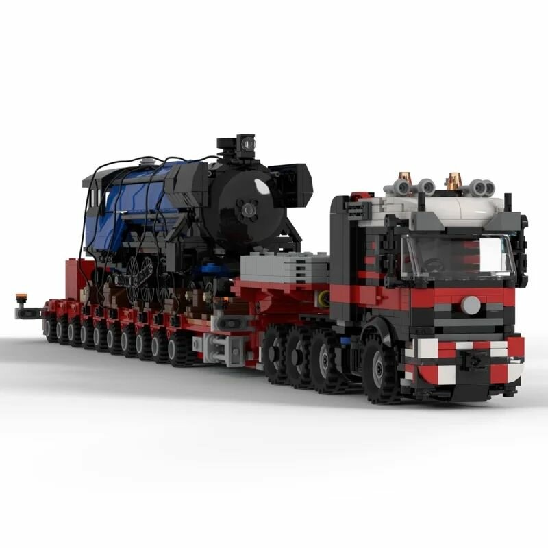 Полутрактор City Transpor 8x4 с 10-осевым выдвижным раздвижным строительным блоком, строительные блоки MOC, городской грузовой автомобиль, кирпич, игрушка в подарок