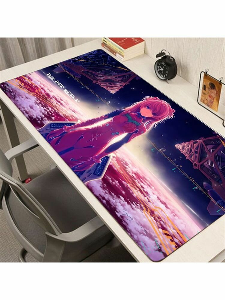 Аниме Евангелион коврик для мыши xxl игровой настольный резиновый нескользящий офисный коврик для клавиатуры