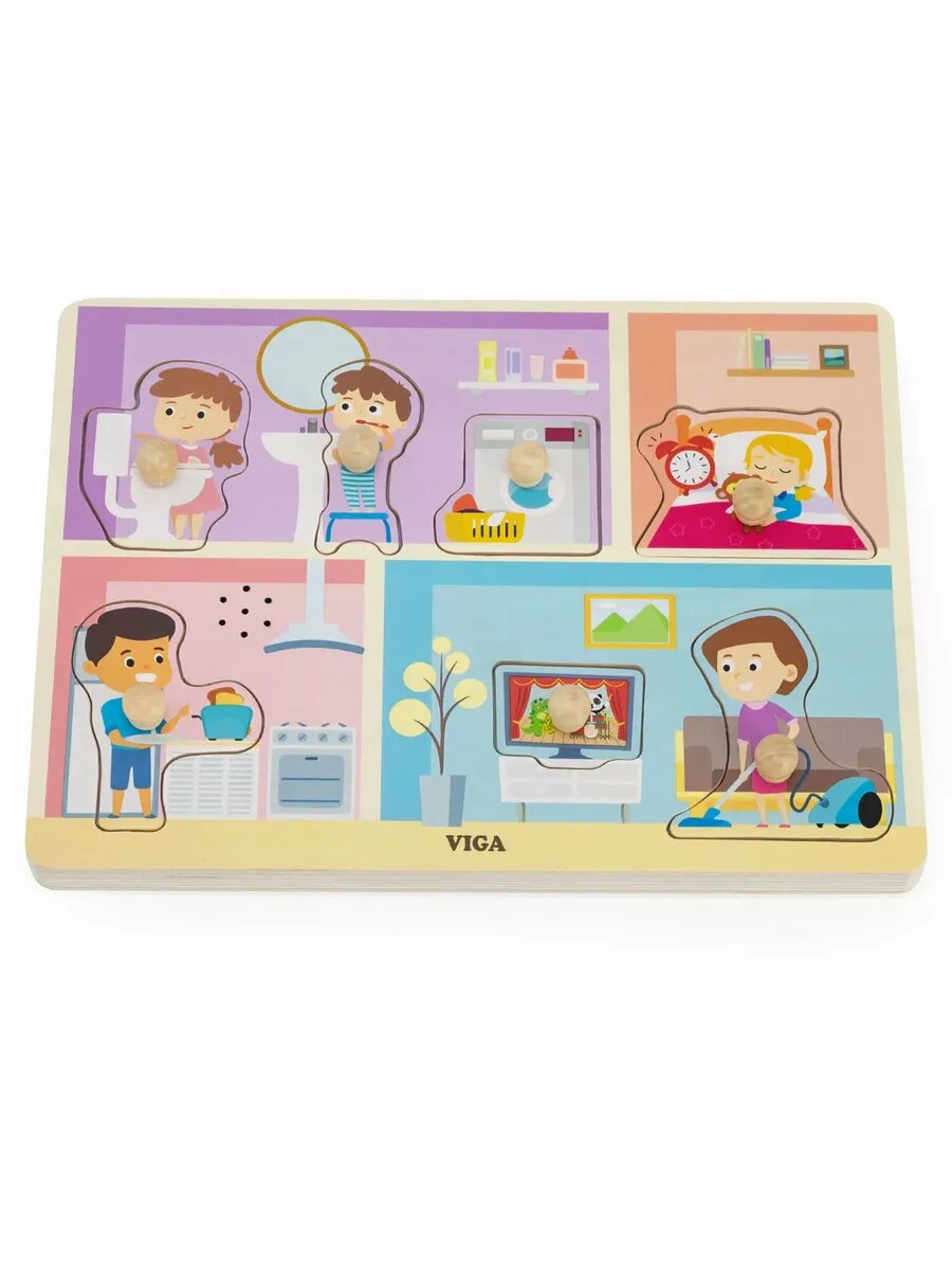 Пазл-вкладыш со звуком В доме 7 деталей