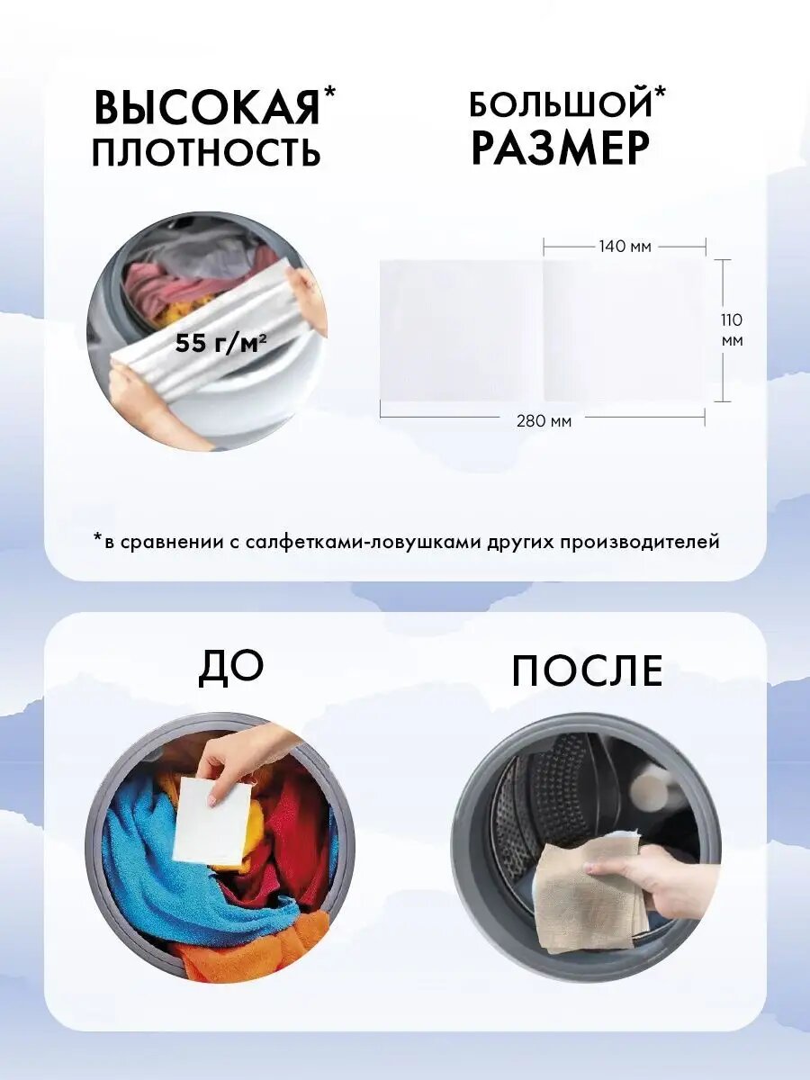 Салфетки-ловушки для стирки NAMZA "Amida", защита от окрашивания, антибактериальные, 45шт — фото 1