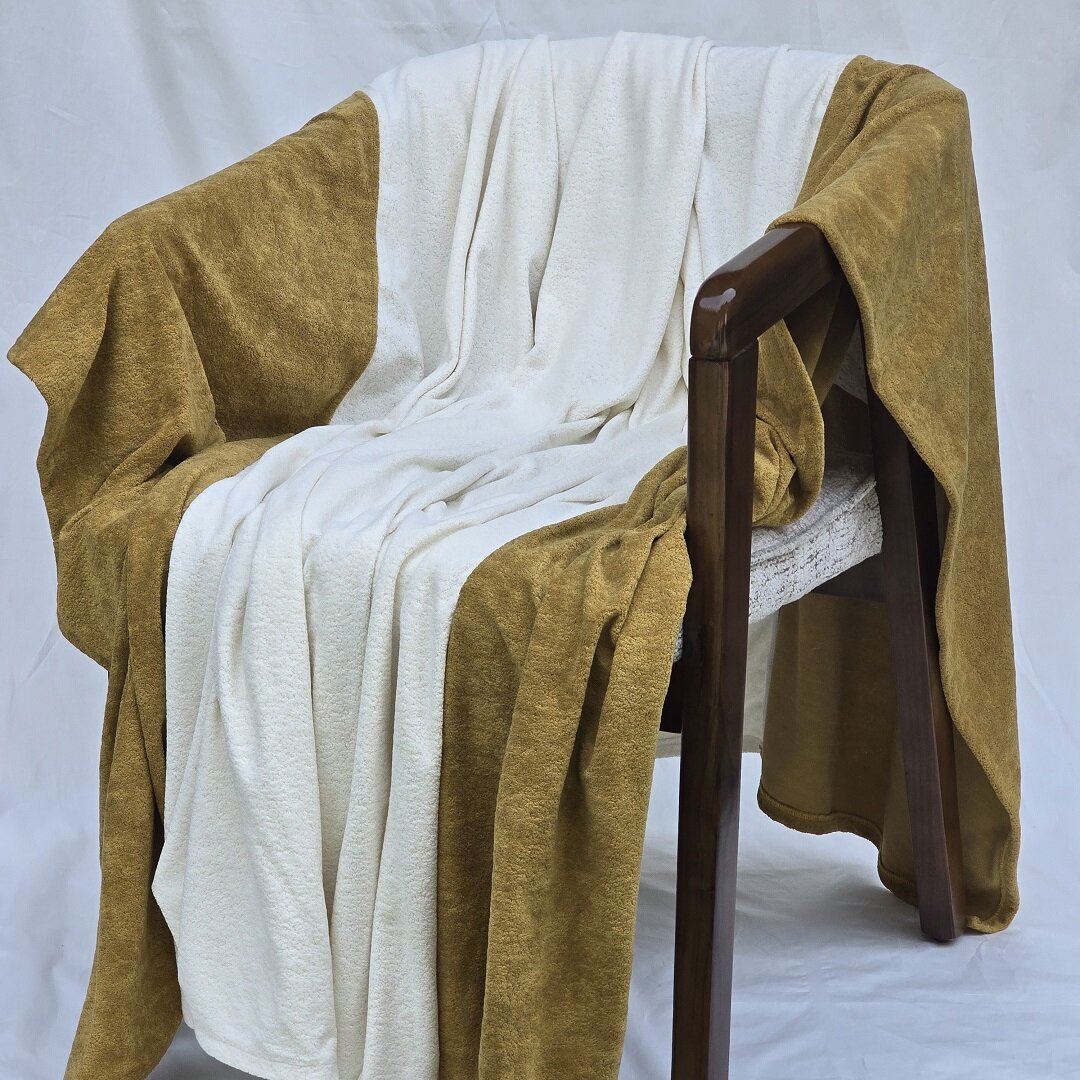 Одеяло, ворсистая микрофибра, 2-спальное, всесезонное, цвет "Горчичный" 200x250 см — фото 1