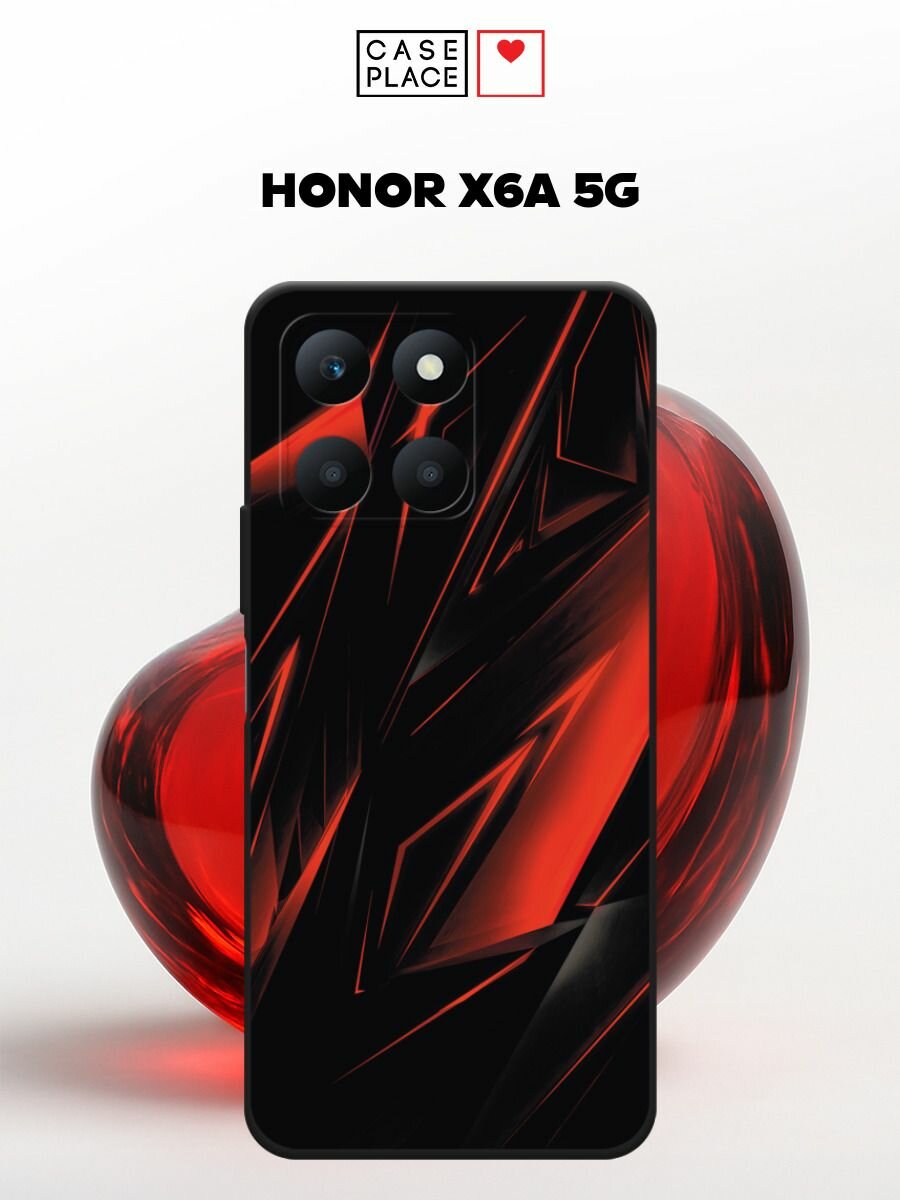 Черный матовый чехол на Honor X6A / Хонор X6A с принтом Текстура