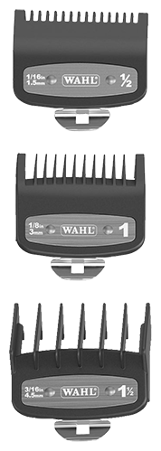 Комплект насадок Wahl Премиум 1,5mm, 3мм и 4,5мм, (3шт) черный 3354-5001