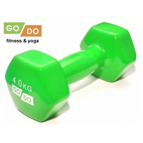 Гантель GO DO, винил, 4кг гантель неопреновая es 0394 sportelite 4кг красный