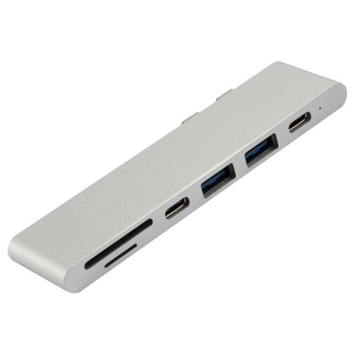 Адаптер Red Line Multiport Type-C 7 in 1 Silver УТ000016224 адаптер red line multiport adapter type c 8 in 1 grey ут000021634