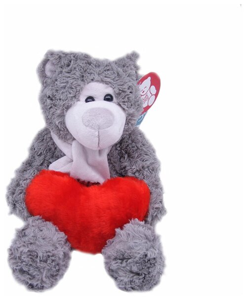 Мягкая игрушка Magic Bear Toys Мишка Эдгар в шарфе с сердцем 20 см.