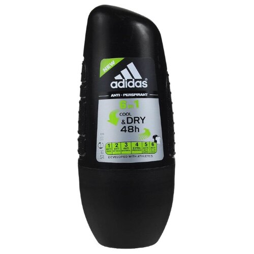 фото Дезодорант-антиперспирант ролик Adidas Cool&Dry 6 in 1, 50 мл, 55 г