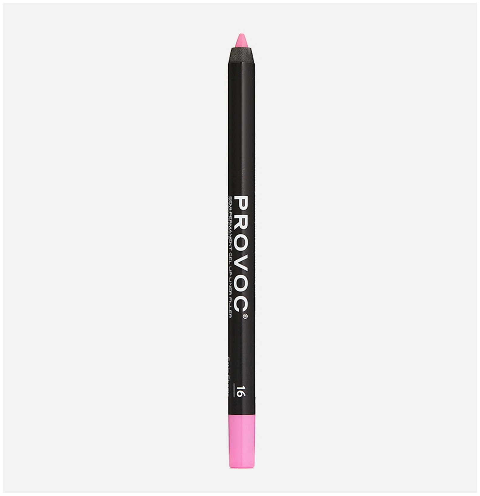 Provoc Gel Lip Liner 016 Satin Sheets Гелевая подводка в карандаше для губ (цв. розовый, барби)