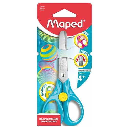 Ножницы детские Maped SECURITY 3D, 13 см, эргоном, симметричные, в блистере, 2 шт.