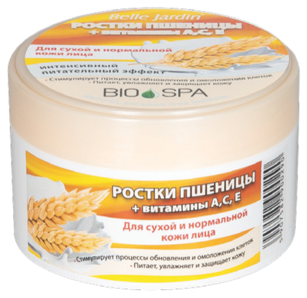 Belle Jardin Bio-Spa Wheat Germ Oil + Vitamins А,С,Е Крем для лица Ростки пшеницы + витамины А, С, Е для лица, 200 мл