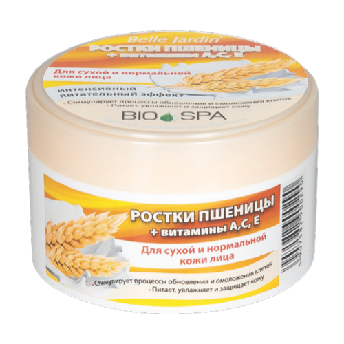 Belle Jardin Bio-Spa Wheat Germ Oil + Vitamins А,С,Е Крем для лица Ростки пшеницы + витамины А, С, Е для лица, 200мл