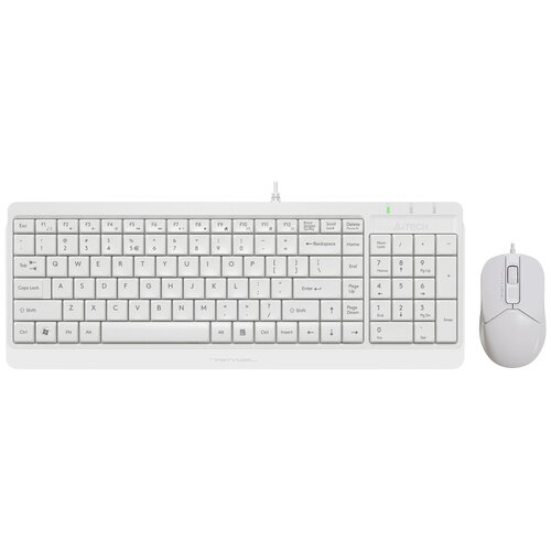 Клавиатура + мышь A4Tech Fstyler F1512 клав: белый мышь: белый USB (F1512 WHITE) клавиатура мышь a4tech fstyler f1512 клав белый мышь белый usb