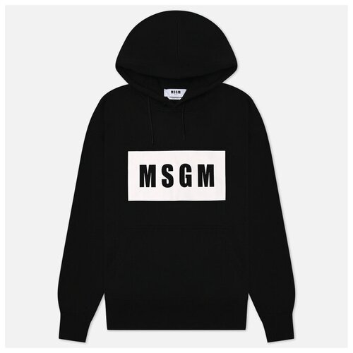 Мужская толстовка MSGM Box Maxilogo Unbrushed Hoodie чёрный, Размер S