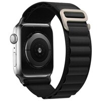 Тканевый ремешок для Apple Watch 42/44/45/49mm, series 1 2 3 4 5 6 7 8 /SE/SE 2022, Apple Watch Ultra (для эпл вотч) черный
