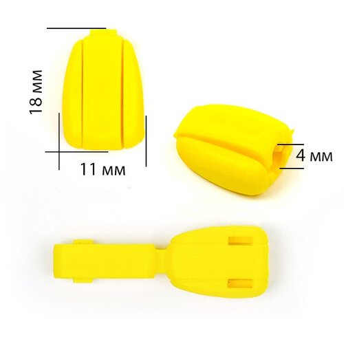 Наконечник для шнура пластик 27101Н (Ø 4мм) цв. желтый уп.100шт наконечник для шнура пластик арт 27106н ø 4мм цв василек уп 100шт