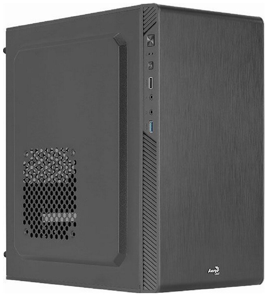 Корпус mATX Aerocool CS-106-S-BK-v1, Mini-Tower, без БП, черный [accs-pc13014.11]