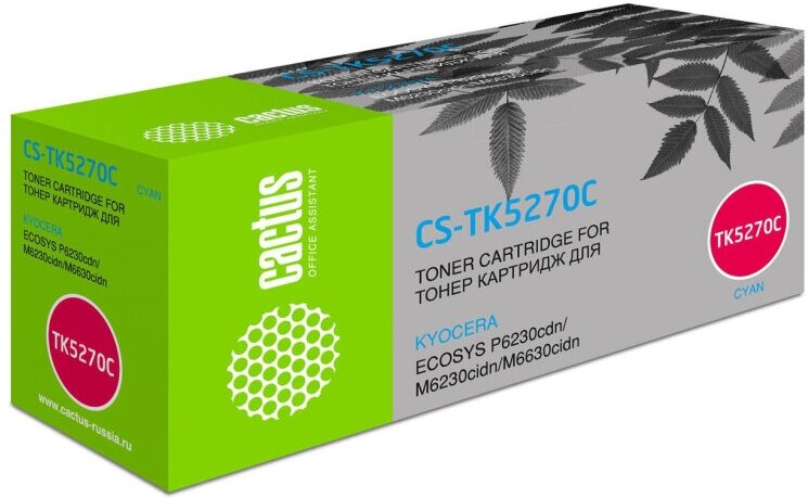 Картридж лазерный Cactus TK-5270C гол. для Kyocera Ecosys 6230cdn/M6230