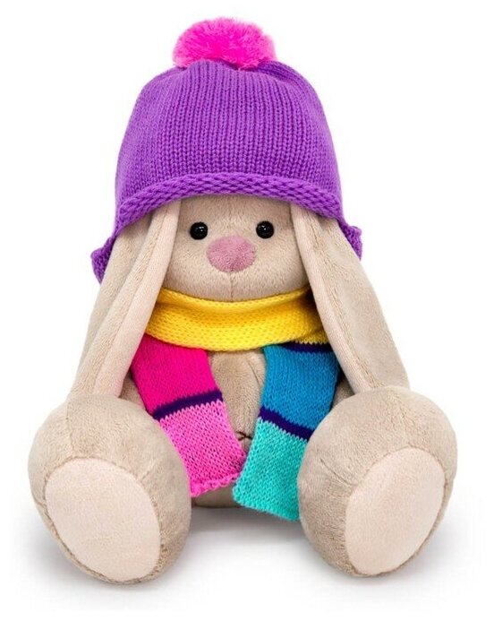 Мягкая игрушка "Зайка Ми в шапке и полосатом шарфе", 18 см SidS-562 9489632