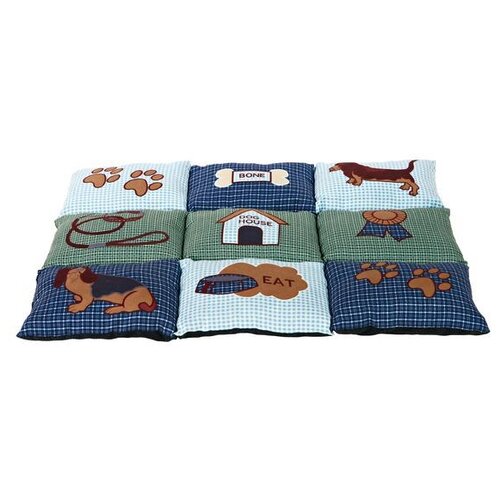 фото Подстилка-плед для собак trixie patchwork lying mat 80х55 см синий/зеленый