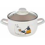 Кастрюля Hitt Moomin У костра, 2 л, эмаль - изображение