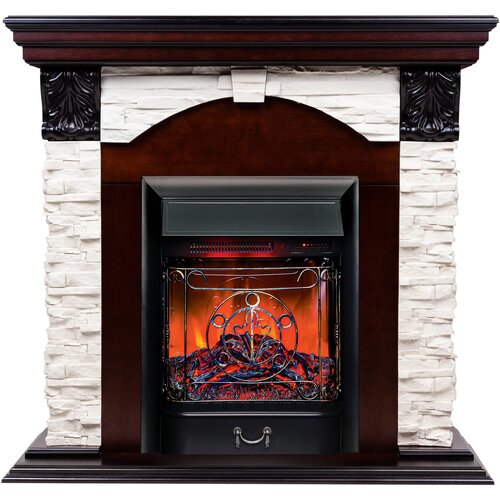 Электрокамин RealFlame Dublin Lux AO с Majestic Lux BL, звуковая имитация электрокамин realflame dublin lux wt с majestic lux bl s звуковая имитация