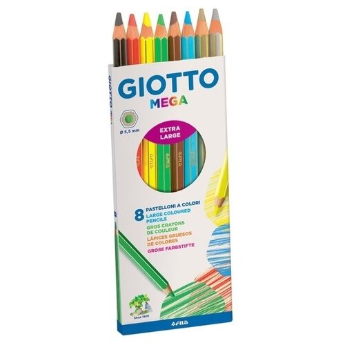 фото GIOTTO Цветные карандаши Mega 6 цветов +1 золото +1 серебро (225400)