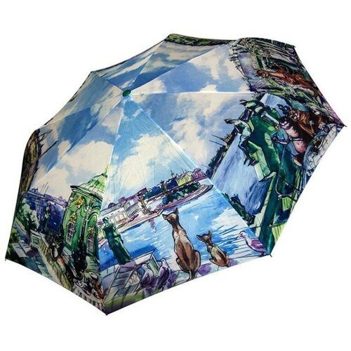 фото Мини-зонт петербургские зонтики, автомат, 3 сложения, купол 108 см., 8 спиц, для женщин