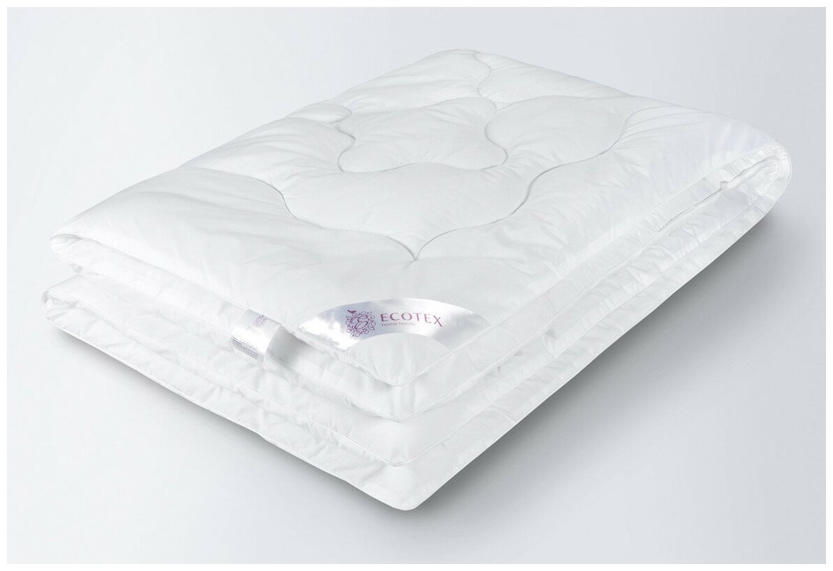 Одеяло силиконизированное волокно 1,5-спальное (140x205 см) "Валенсия", чехол - поликоттон (80% хлопок, 20% п/э), Ecotex - фотография № 1
