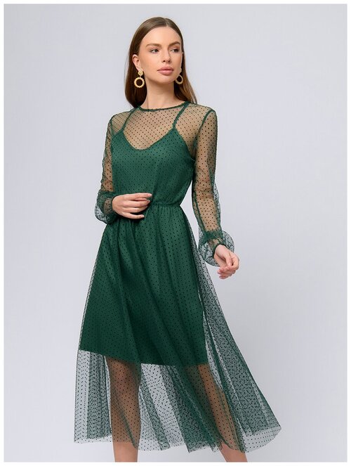 Платье 1001dress, размер 52, зеленый