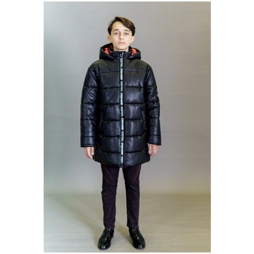 Куртка с капюшоном для мальчика 10-13 лет, MDM MiDiMOD GOLD, размер 152-158, цвет хаки