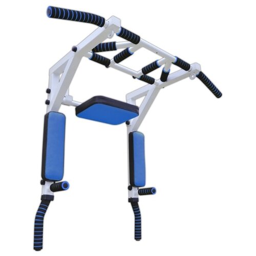 фото Турник, брусья sportlim 3 в 1 мультихват белый/синий