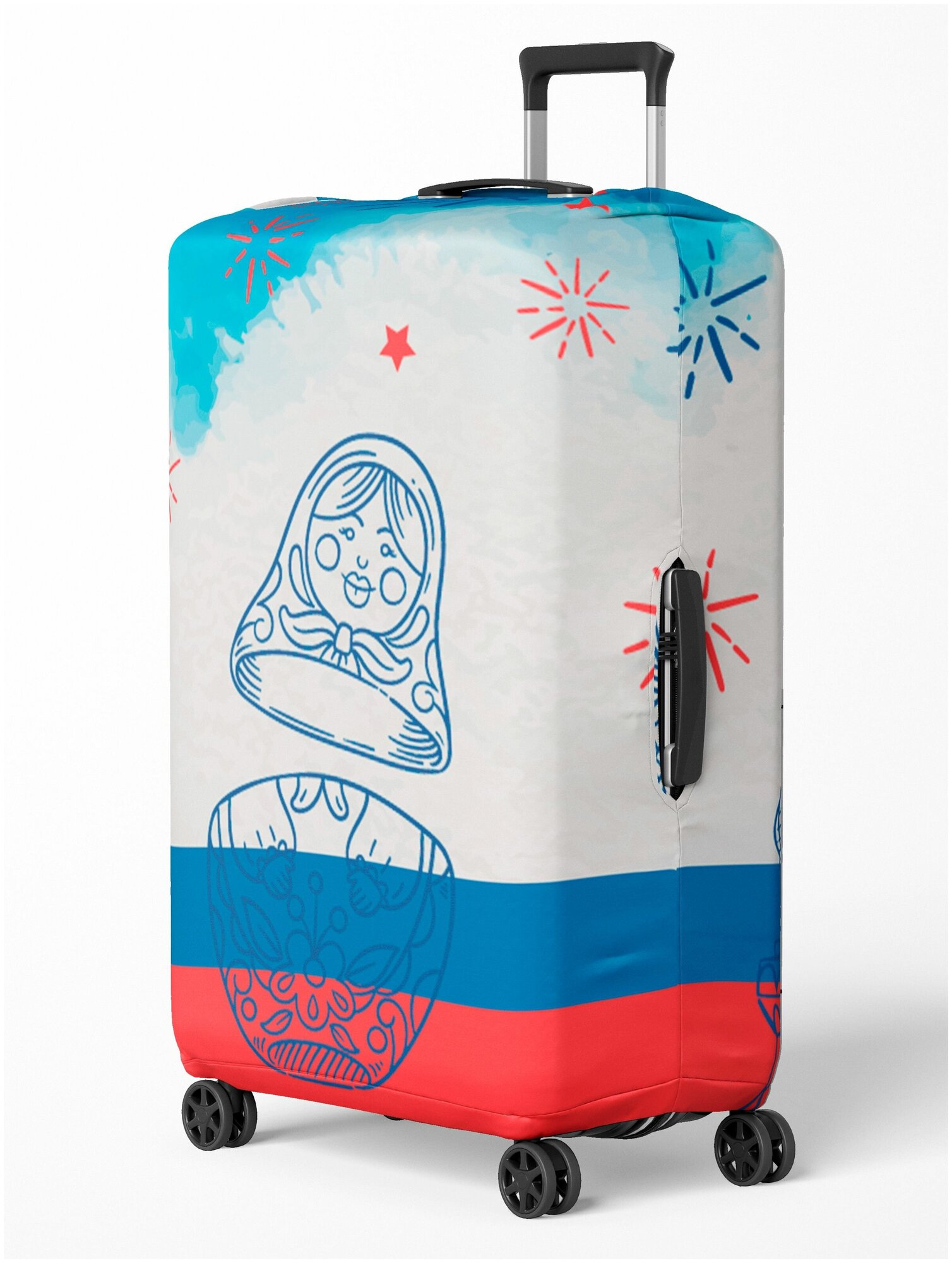 Чехол для чемодана CVT Размер S (до 56см высотой), Дизайнерский с рисунком Защитный, Бифлекс, Оригинальный подарок