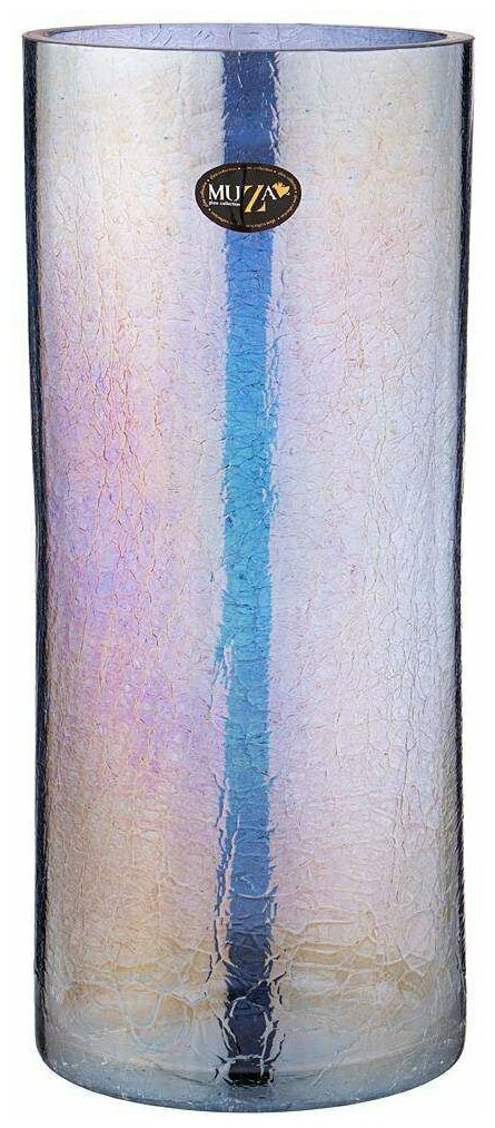 фото Ваза цилиндр cracle blue 35 см Muza (162122)