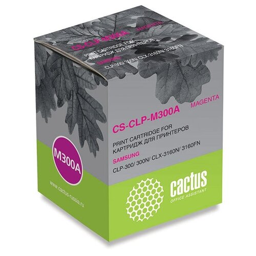 Картридж cactus CS-CLP-M300A, 1000 стр, пурпурный clp m300a совместимый картридж nv print для samsung clp 300 300n clx 3160n 3160fn 1000 стр mag