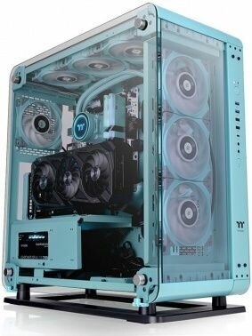 Корпус Thermaltake Core P6 TG Turquoise бирюзовый без БП ATX 10x120mm 6x140mm 2xUSB2.0 2xUSB3.0 audio bott PSU