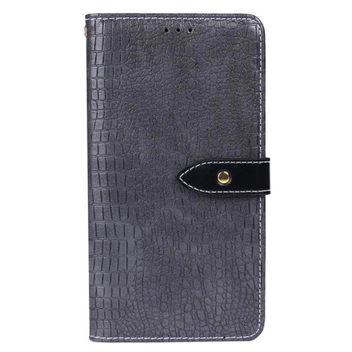 фото Чехол-книжка mypads для meizu 16x / meizu 16 с фактурной прошивкой рельефа кожи крокодила с застежкой и визитницей серый