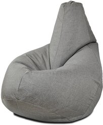 Кресло-мешок Груша Серый цвет (размер XL) PuffMebel, ткань рогожка