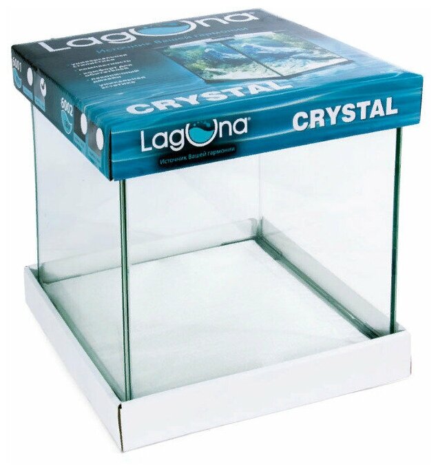 Аквариум "Crystal" 6001S, 1 шт, серебристый, 15 литров, 250 х 250 х 250 мм, прозрачный, декоративный, вместительный, для рыб и рептилий - фотография № 2