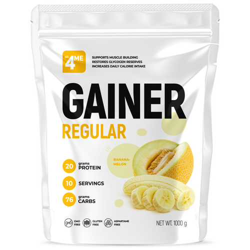 фото Гейнер (углеводно-белковая смесь) gainer regular дойпак, 4me nutrition , 1000 g