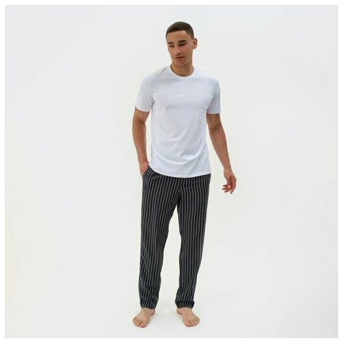 фото Пижама minaku, брюки, футболка, застежка отсутствует, карманы, размер 54/2xl, черный