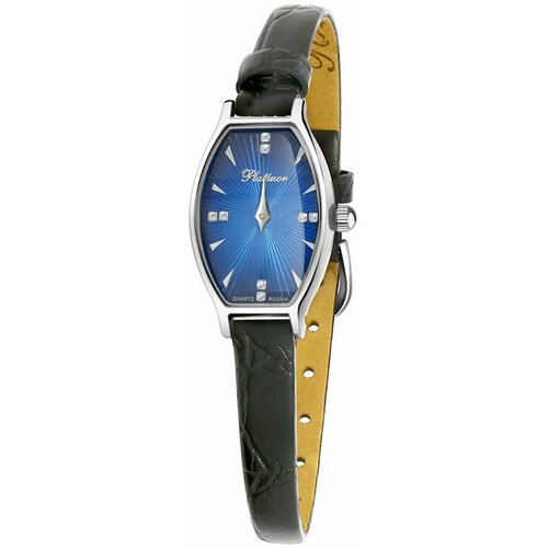 Наручные часы, серебро, фианит, черный