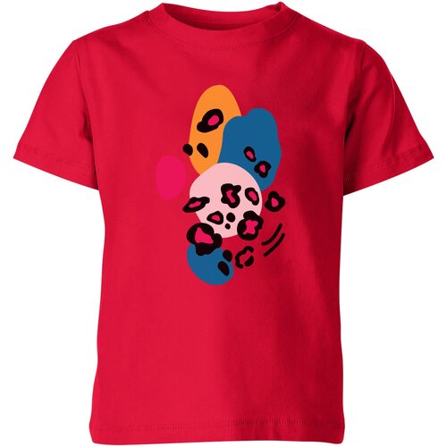 Футболка Us Basic, размер 6, красный детская футболка яркая абстракция с леопардовыми пятнами 164 темно розовый