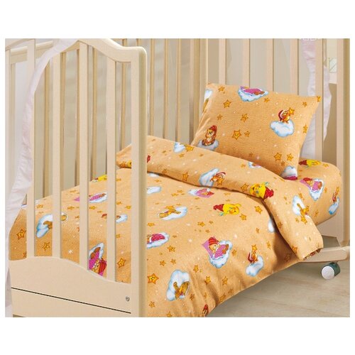 фото Детское постельное белье облачко (желтый), бязь, ясельный артпостель